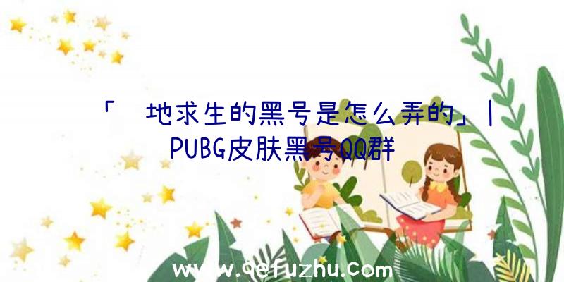 「绝地求生的黑号是怎么弄的」|PUBG皮肤黑号QQ群